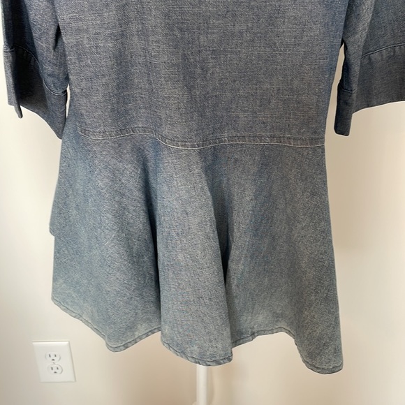 AG Adriano Goldschmied Chambray Peplum Denim Top - Picture 4 of 5